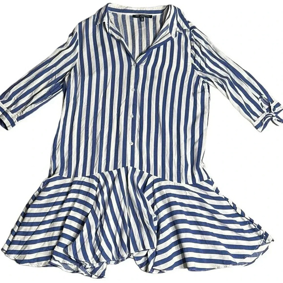 ONE CLOTHING. Dress,striped,drop waist,frill,peplum,bow,coastal,fun,EC - Picture 9 of 10